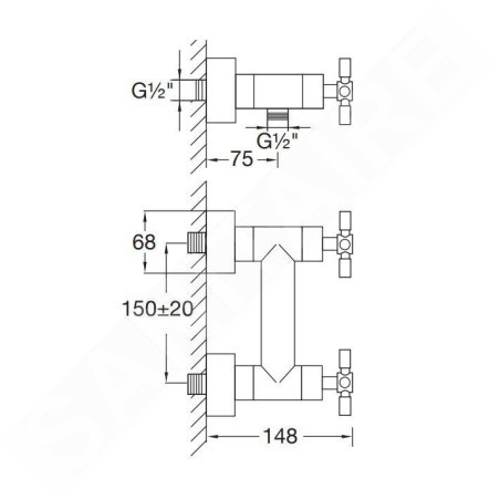 Steinberg 250 - Mitigeur de douche, nickel brossé 250 1200 BN