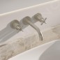 Steinberg 250 - Mitigeur de lavabo encastré, 3 trous, avec corps, nickel brossé 250 1902 BN