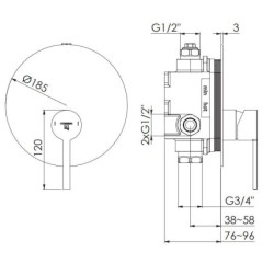 Steinberg 260 - Mitigeur de douche encastré, nickel brossé 260 2243 3 BN