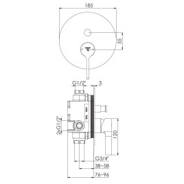 Steinberg 280 - Mitigeur encastré pour 2 sorties, rose gold 280 2103 3 RG