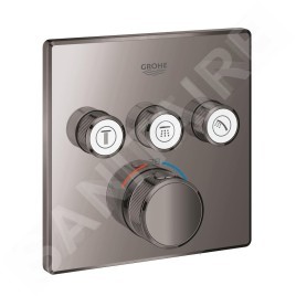 Grohe Grohtherm SmartControl - Mitigeur thermostatique encastré avec 3 soupapes, Hard Graphite 29126A00