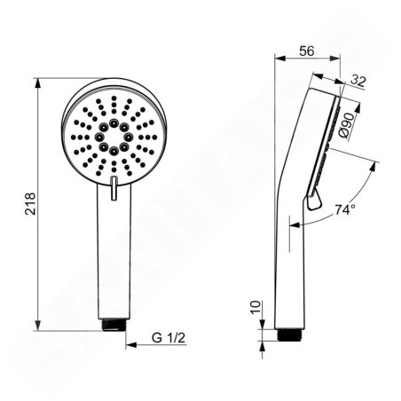 Hansa Basic - Pommeau de douche, 3 jets, chrome 55620100