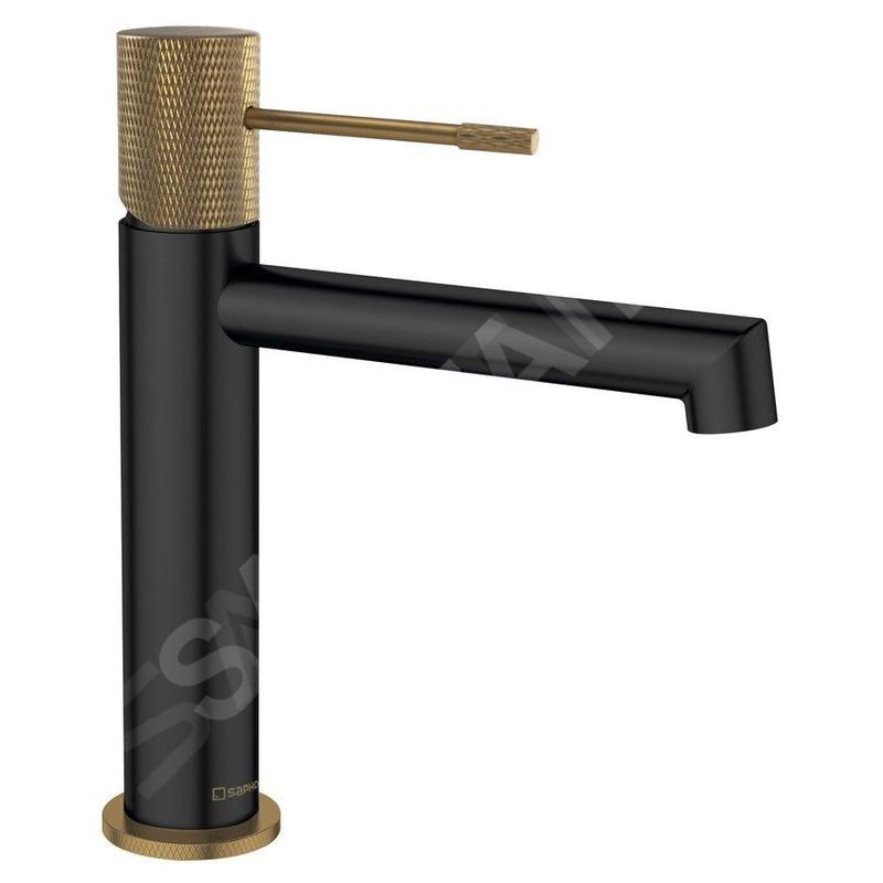 Sapho Solaris - Mitigeur de lavabo, noir mat/doré WD002G