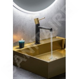 Sapho Solaris - Mitigeur de lavabo, noir mat/doré WD002G