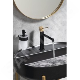Sapho Solaris - Mitigeur de lavabo, noir mat/doré WD002G