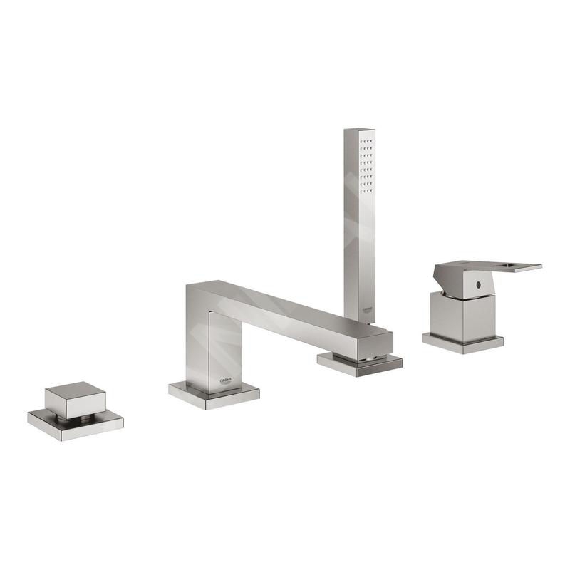 Grohe Eurocube - Mitigeur pour montage sur bord de baignoire, installation 4 trous, supersteel 19897DC1