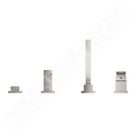 Grohe Eurocube - Mitigeur pour montage sur bord de baignoire, installation 4 trous, supersteel 19897DC1