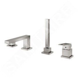 Grohe Eurocube - Mitigeur pour montage sur bord de baignoire, installation 4 trous, supersteel 19897DC1