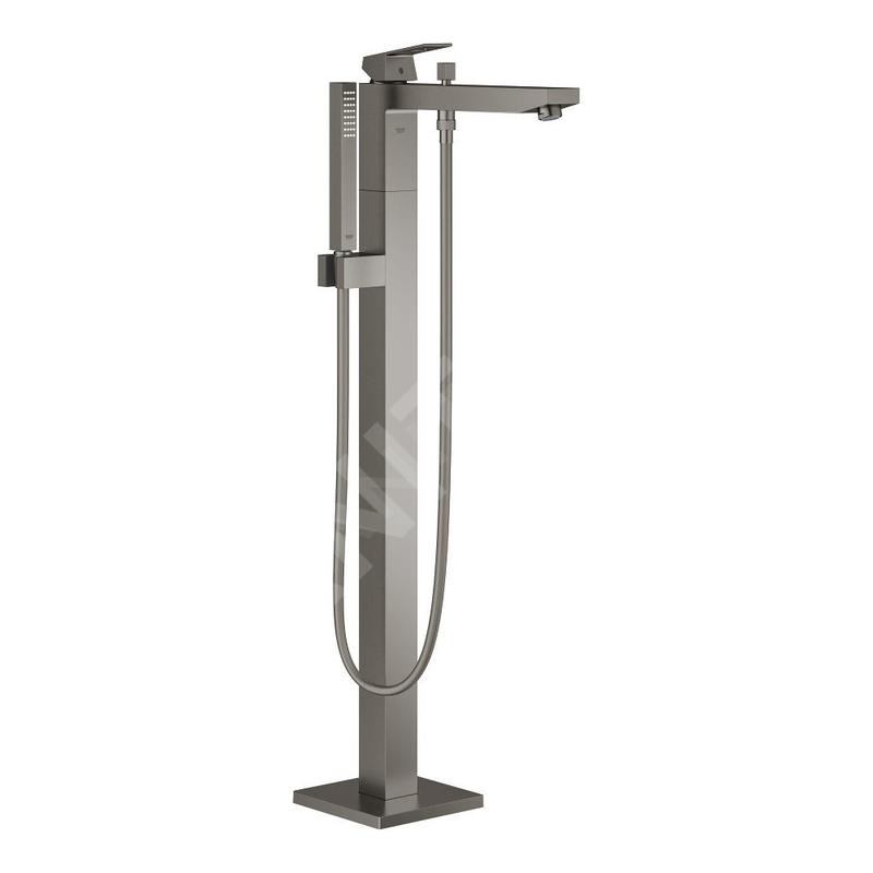 Grohe Eurocube - Mitigeur de baignoire à monter au sol avec accessoires, Hard Graphite brossé 23672AL1