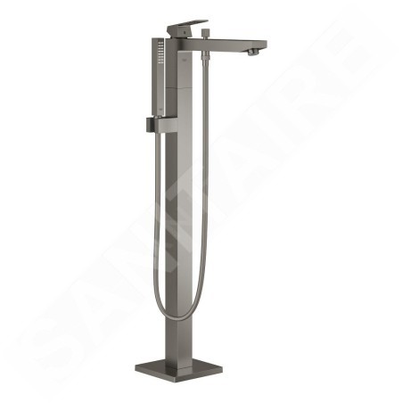 Grohe Eurocube - Mitigeur de baignoire à monter au sol avec accessoires, Hard Graphite brossé 23672AL1