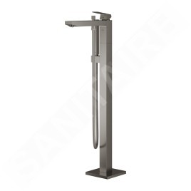 Grohe Eurocube - Mitigeur de baignoire à monter au sol avec accessoires, Hard Graphite brossé 23672AL1