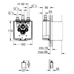 Grohe Corps d’encastrement - Corps d’encastrement pour mitigeur de douche électronique 36464000
