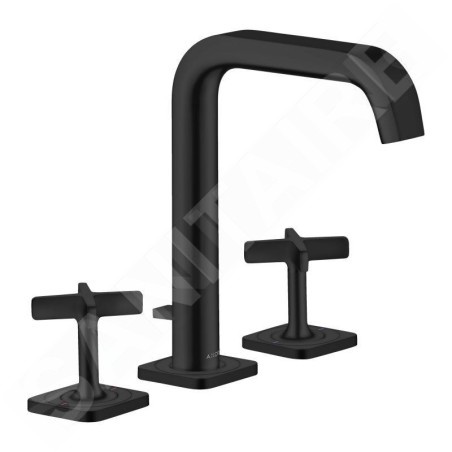 Axor Citterio E - Mitigeur de lavabo avec sortie, installation 3 trous, noir mat 36108670