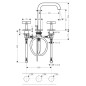 Axor Citterio E - Mitigeur de lavabo avec sortie, installation 3 trous, noir mat 36108670