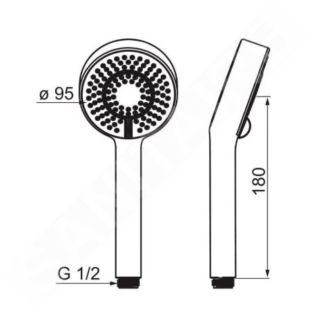 Hansa Basicjet - Douchette 95, 3 jets, chrome 44630300