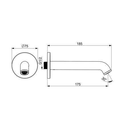Hansa Vantis Style - Bec de remplissage pour baignoire, chrome 54502100