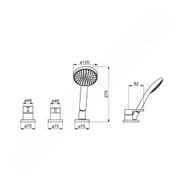 Hansa Vantis Style - Mitigeur pour le bord de baignoire à 3 trous, chrome 54709007