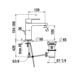 Laufen Neja - Mitigeur de lavabo avec vidage, chrome H3115110041111
