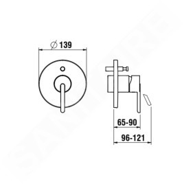 Laufen Lua - Mitigeur encastré, pour 2 sorties, chrome H3210860040001