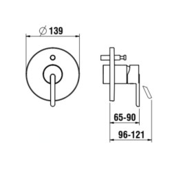 Laufen Lua - Mitigeur encastré, pour 2 sorties, chrome H3210860040101