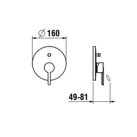 Laufen Lua - Mitigeur encastré pour 2 sorties, avec corps d’encastrement, chrome H3210860048001