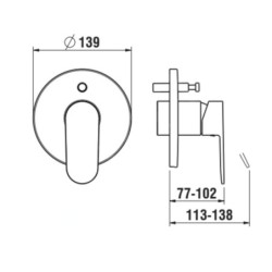 Laufen Neja - Mitigeur encastré, pour 2 sorties, chrome H3215160040001