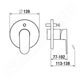 Laufen Neja - Mitigeur encastré, pour 2 sorties, chrome H3215160040101