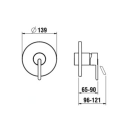 Laufen Lua - Mitigeur de douche encastré, chrome H3310860040001
