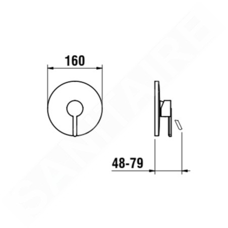 Laufen Lua - Mitigeur de douche encastré avec corps d'encastrement, chrome H3310860048001