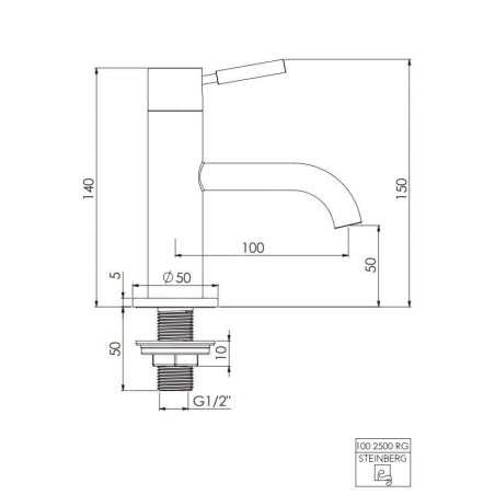 Steinberg 100 - Robinet de lavabo, rose gold 100 2500 RG