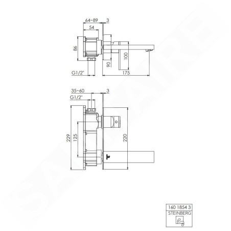 Steinberg 160 - Mitigeur de lavabo encastré, chrome 160 1854 3