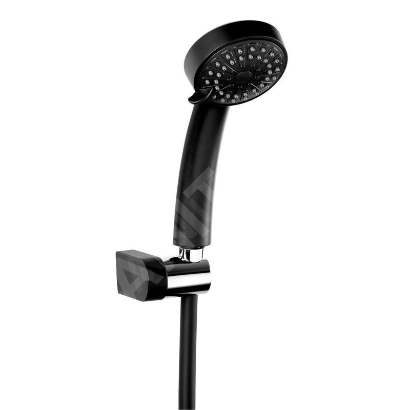 Novaservis Sets de douche - Colonne de douche avec tête de douche, 3 jets, support et flexible, noir MINI869,5