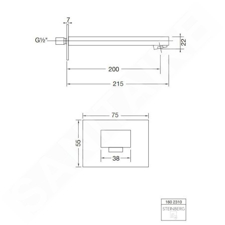 Steinberg 160 - Bec bain déverseur, chrome 160 2310