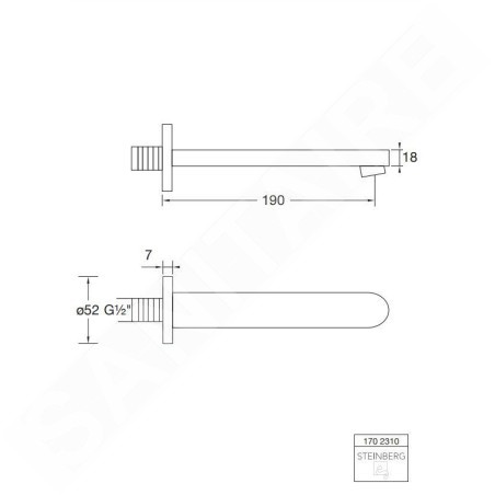 Steinberg 170 - Bec bain déverseur, chrome 170 2310