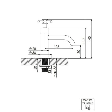 Steinberg 250 - Robinet de lavabo, or rose 250 2500 RG