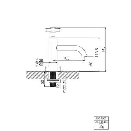 Steinberg 250 - Robinet de lavabo, nickel brossé 250 2500 BN