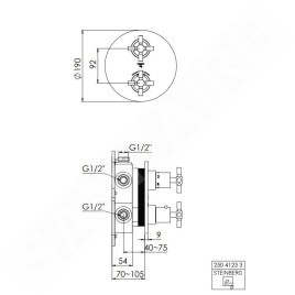 Steinberg 250 - Mitigeur thermostatique encastré 3 sorties, chrome 250 4123 3