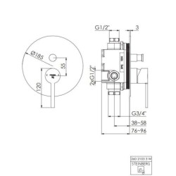 Steinberg 260 - Mitigeur encastrable 2 sorties, blanc 260 2103 3 W