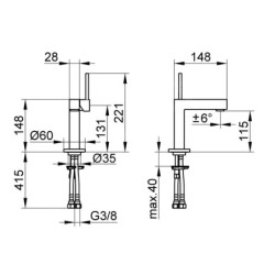 Keuco Edition 90 - Mitigeur de lavabo, chrome 59004010100