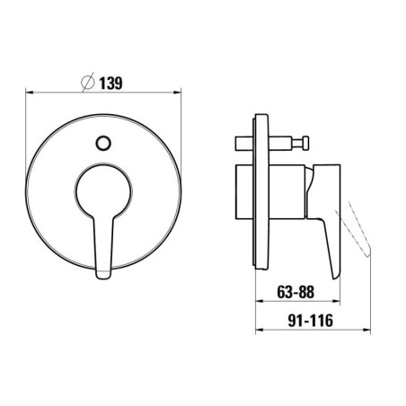 Laufen Pure - Mitigeur encastré 2 sorties, noir mat HF901779428000