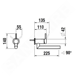 Laufen Twinplus - Mitigeur de lavabo encastré, chrome HF905427100000