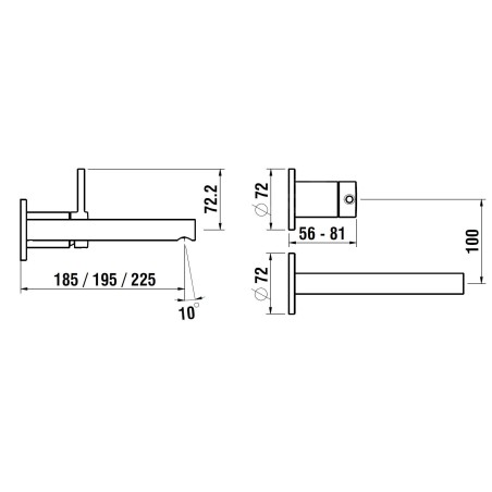 Laufen Twinplus - Mitigeur de lavabo encastrable, installation à 2 trous, chrome HF905470100000