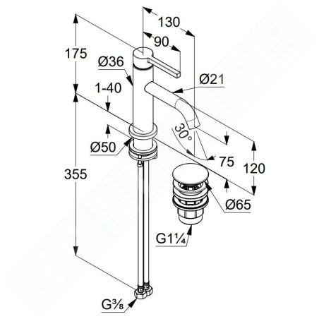 Kludi Nova Fonte - Mitigeur de lavabo avec vidage Push-Open, chrome 202660515
