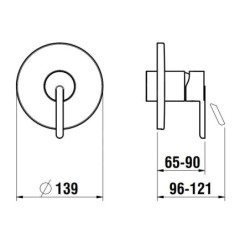 Laufen Lua - Mitigeur de douche encastré, noir mat H3310860810001