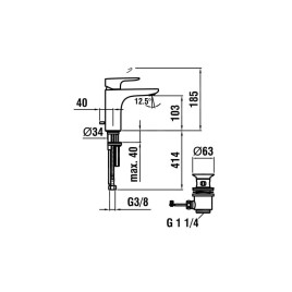 Laufen Cityplus - Mitigeur de lavabo avec bonde, chrome HF905301100000