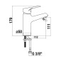 Jika Cube - Mitigeur de lavabo, Cold Start, chrome H3111W10049101