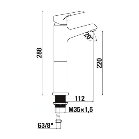 Jika Mio Style - Mitigeur de lavabo, Cold Start, chrome H3111W80049201
