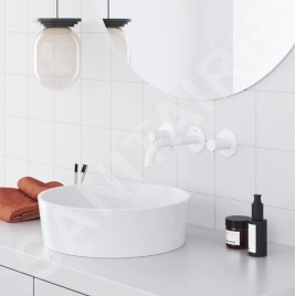 Ravak Espirit - Mélangeur lavabo pour montage encastré, montage 3 trous, avec corps, blanc mat X070239