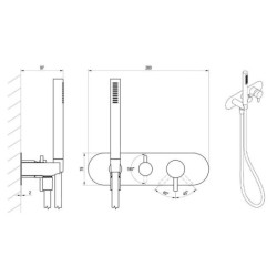 Ravak Espirit - Robinet encastré, pour 3 appareils, avec accessoires, graphite brossé X070319