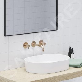 Ravak Espirit - Mélangeur lavabo pour montage encastré, montage 3 trous, avec corps, or rose brossé X070350
